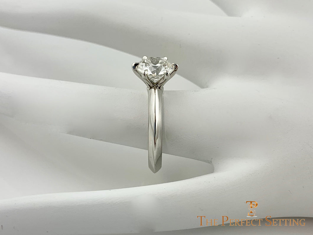 Classic 6 Prong Diamond Engagement Ring Razor Edge Shank