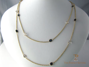 Blue and White Sapphire Necklace