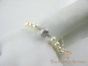 Cultured Pearl Bracelet with Magnetic Ball Clasp