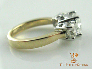 platinum and gold custom engagement ring 