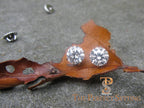 3 ctw diamond studs "hearts and arrows" martini setting screw back post