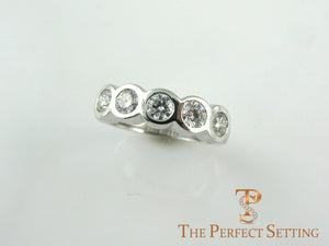 5 stone bezel diamond ring