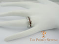 custom baquette diamond and garnet stackable wedding bands