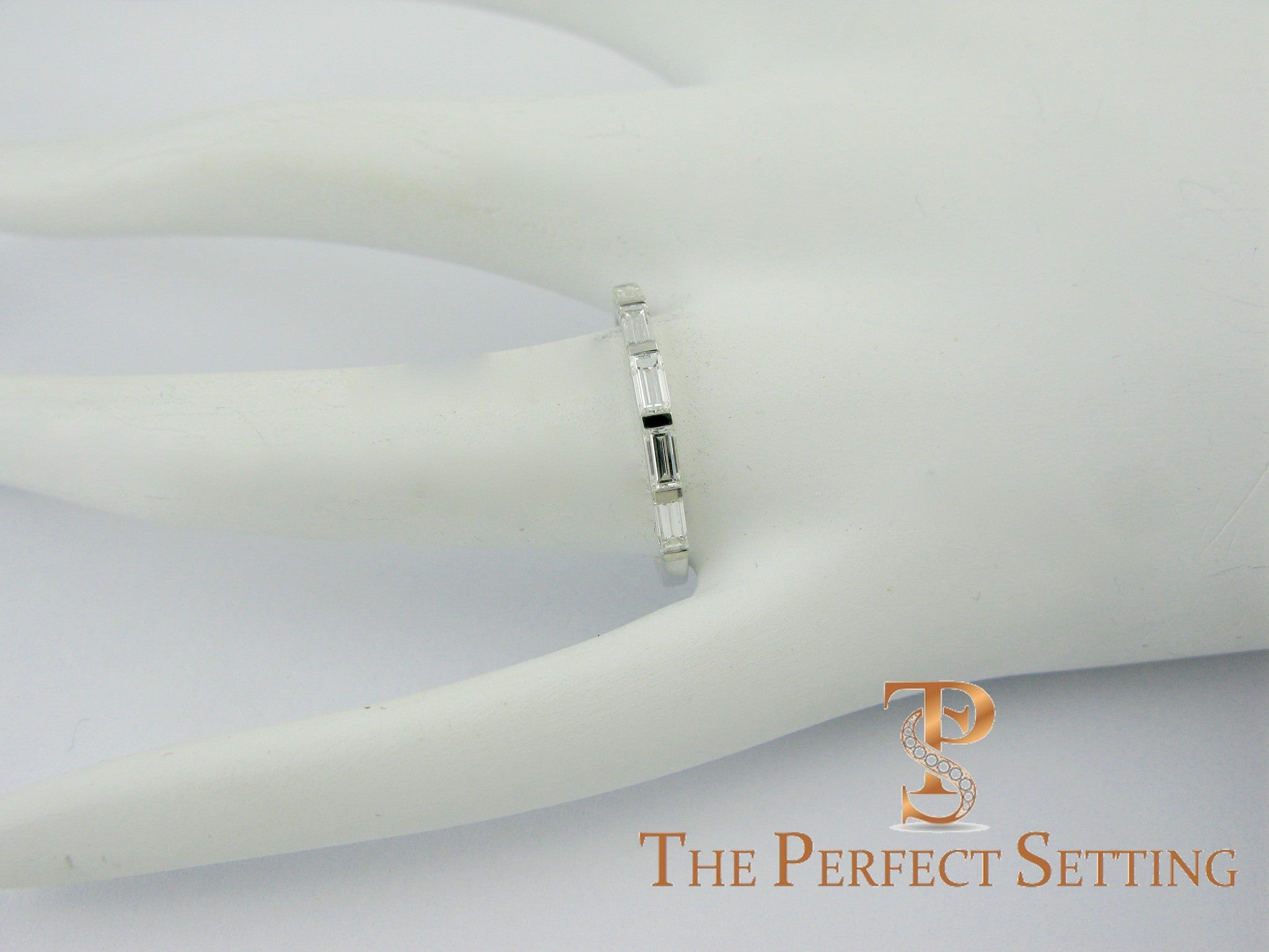 custom baquette diamond wedding bands