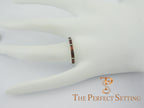 custom baquette garnet stackable wedding bands