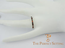 Load image into Gallery viewer, custom baquette garnet stackable wedding bands