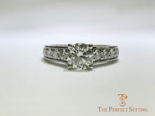 Load image into Gallery viewer, Custom Diamond Engagement Ring Bead Set Channel Setting Platinum
