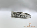 Custom Diamond Engagement Ring Bead Set Channel Setting Platinum side l