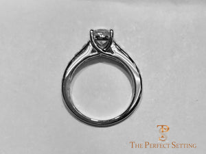 Custom Diamond Engagement Ring trellis Setting Platinum