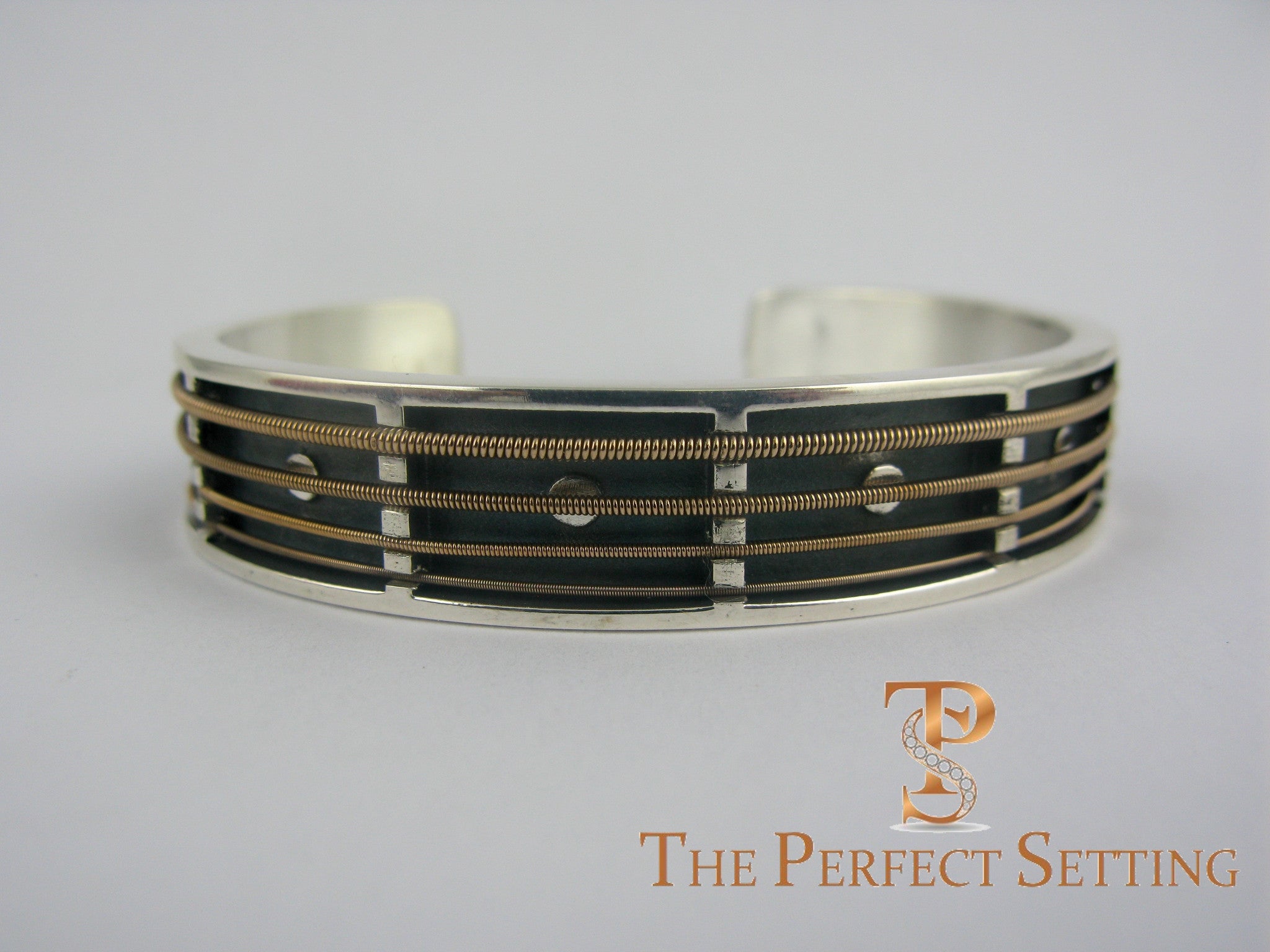 Guitar String Sterling Cuff Bracelet Jewelry back
