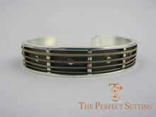 Load image into Gallery viewer, Guitar String Sterling Cuff Bracelet Jewelry back