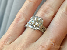 Load image into Gallery viewer, custom round diamond halo engagement ring selfie