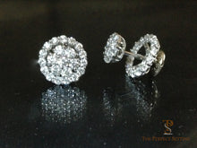 Load image into Gallery viewer, Diamond flower earrings with removable diamond halo