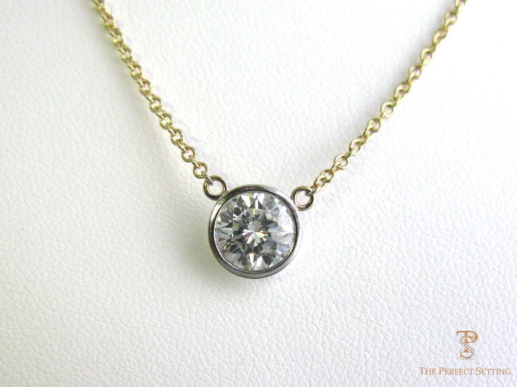 Bezel Set Diamond Solitaire Necklace