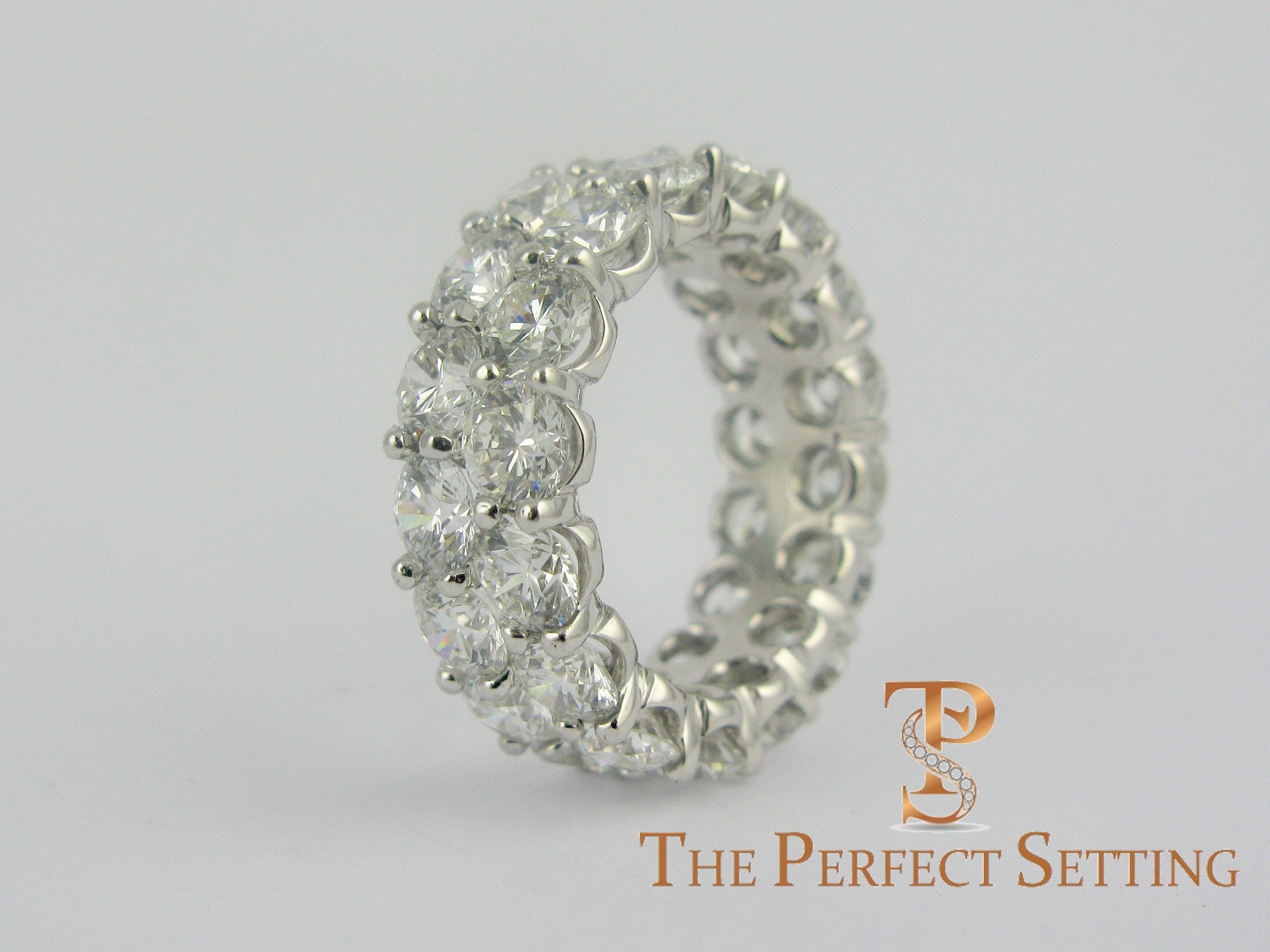 two row diamond eternity band