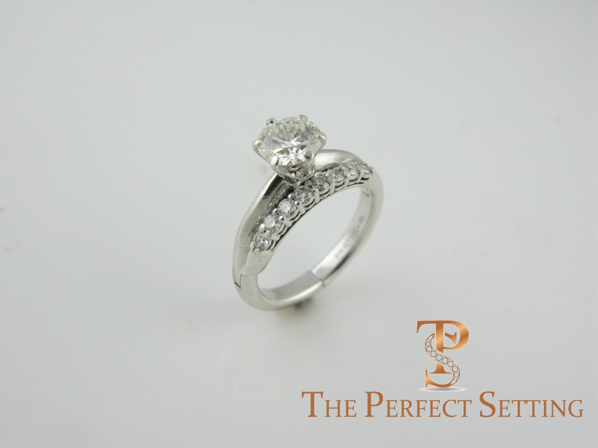 Destroyed Engagement Ring Repaired with Dual Adjustable Shank for Enlarged Knuckle