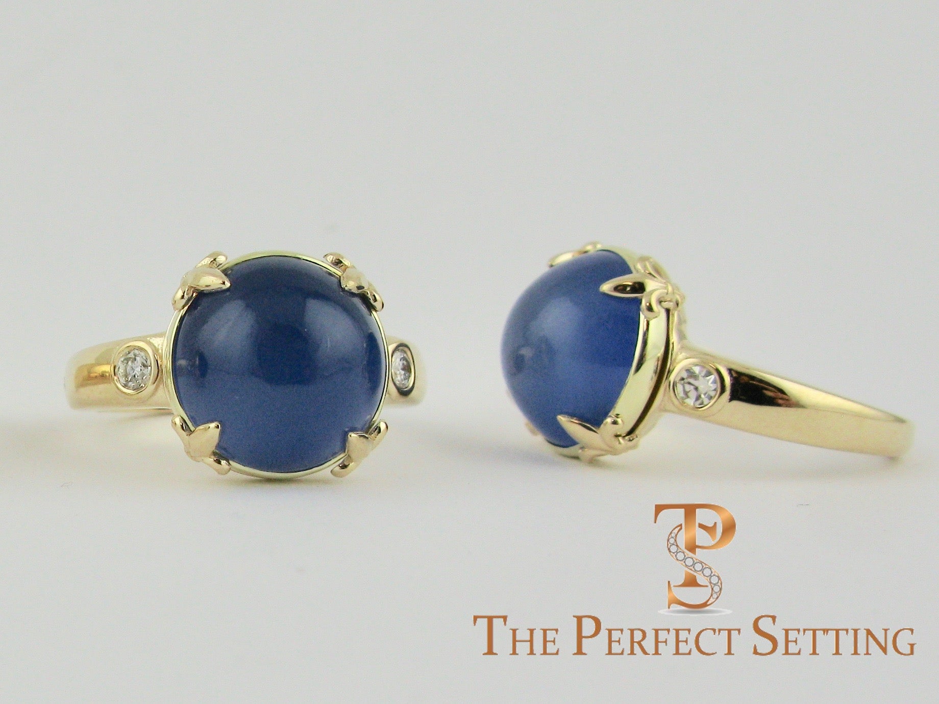 Family Crest Fleur de Lis Ring front and sideways