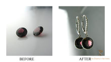 Load image into Gallery viewer, Unworn garnet from Sri Lanka become diamond earrings