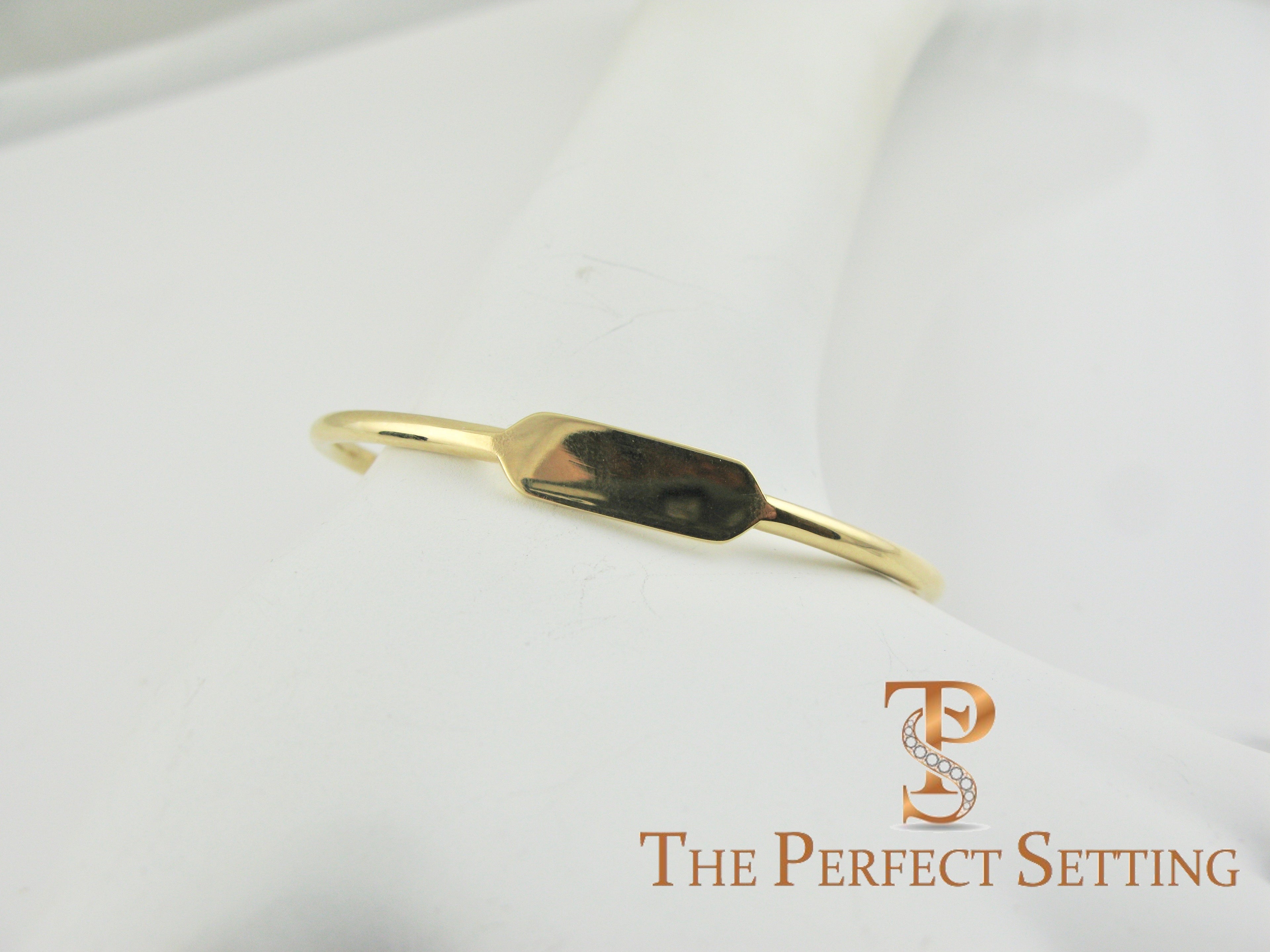 Reversible Gold Wire Diamond Birthstone Bracelet with Comfort Bar for Engraving