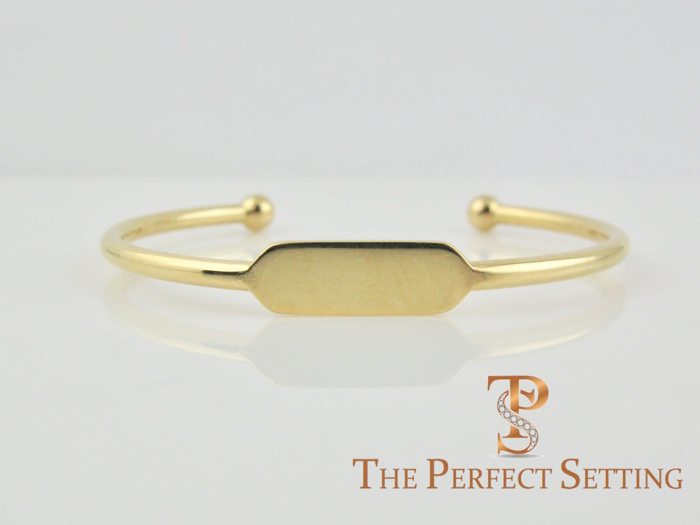 Reversible Gold Wire Diamond Birthstone Bracelet with Comfort Bar for Engraving