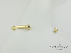 18K Custom Yellow Gold Wire Bracelet Lab Grown Cultured Diamonds
