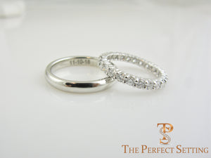 His and Hers Platinum Wedding Bands Engraved