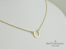 Load image into Gallery viewer, Gold Horseshoe Necklace Adjustable Chain