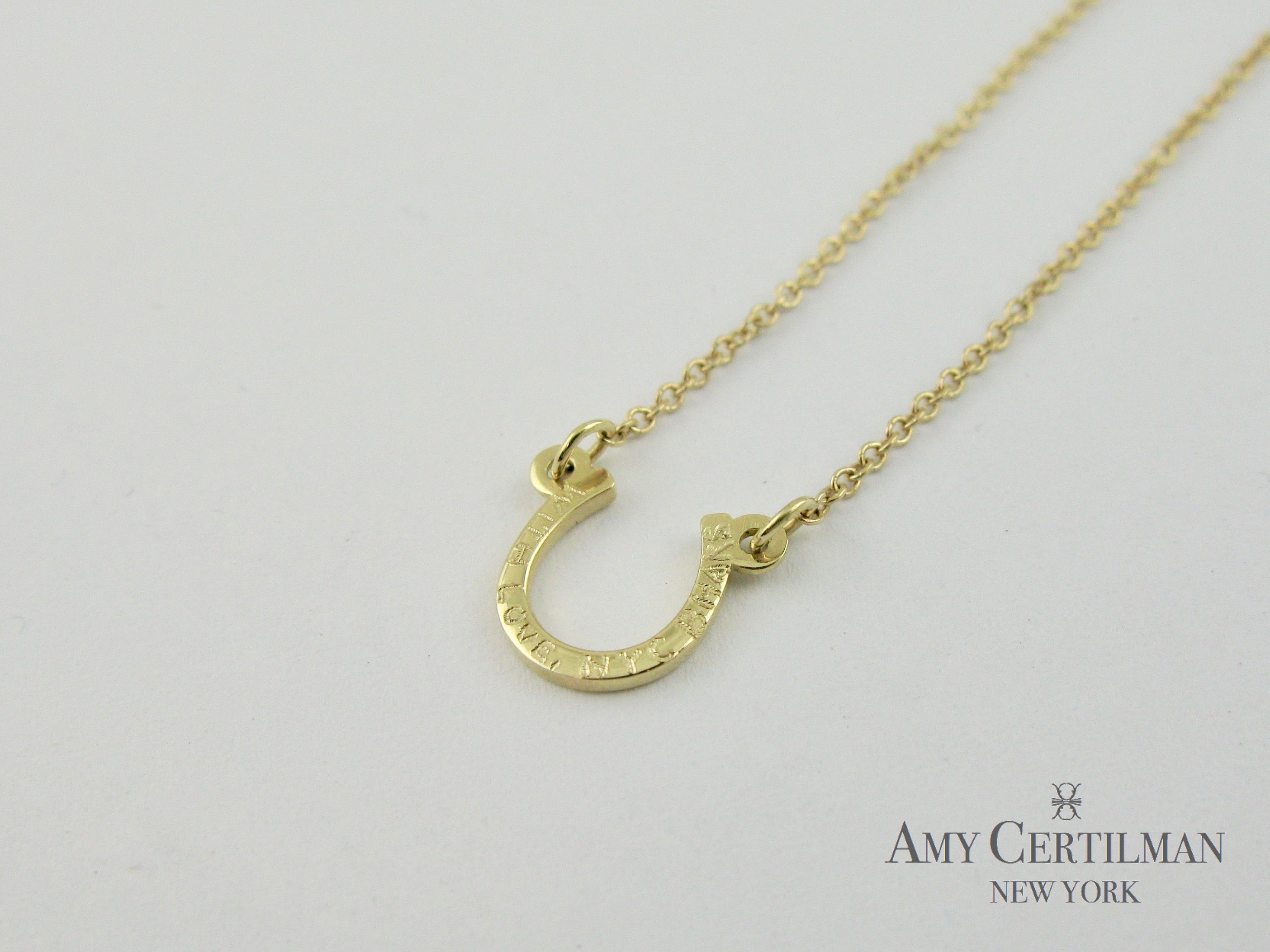 Gold Horseshoe Necklace Adjustable Chain