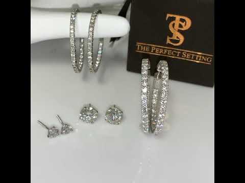 Mined Diamond Hoop Earrings