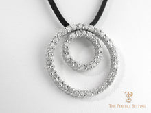 Load image into Gallery viewer, Double Eternity diamond Necklace  on leather cord