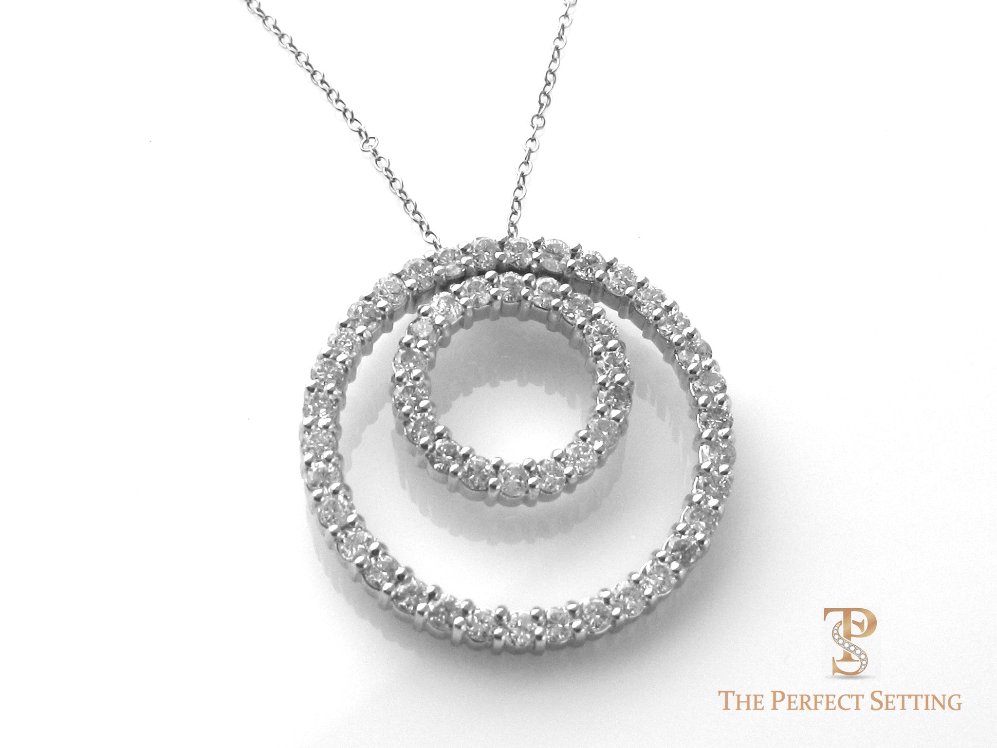 Double Eternity diamond Necklace  on Gold Chain