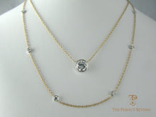 Load image into Gallery viewer, Diamonds bezel set on cable chain in 14K yellow gold