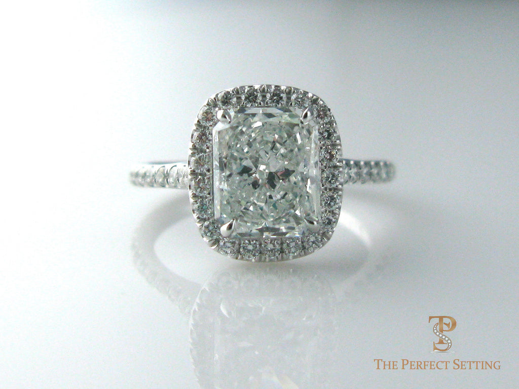 Radiant Cut Diamond Halo Ring