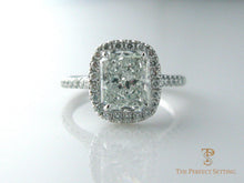 Load image into Gallery viewer, Radiant Cut Diamond Halo Ring