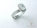 Radiant Cut Diamond Halo Ring with wedding band