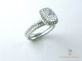 Princess Diamond Halo Ring with wedding band
