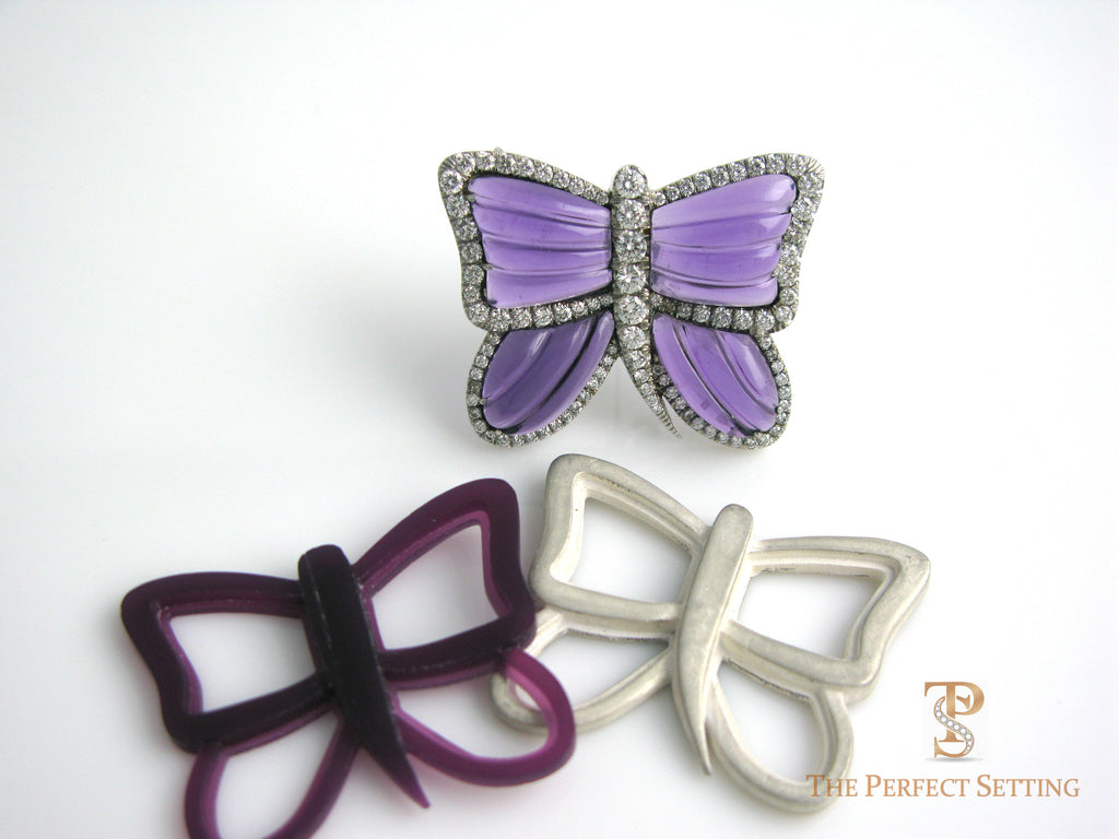 butterfly wax model and finished pendant