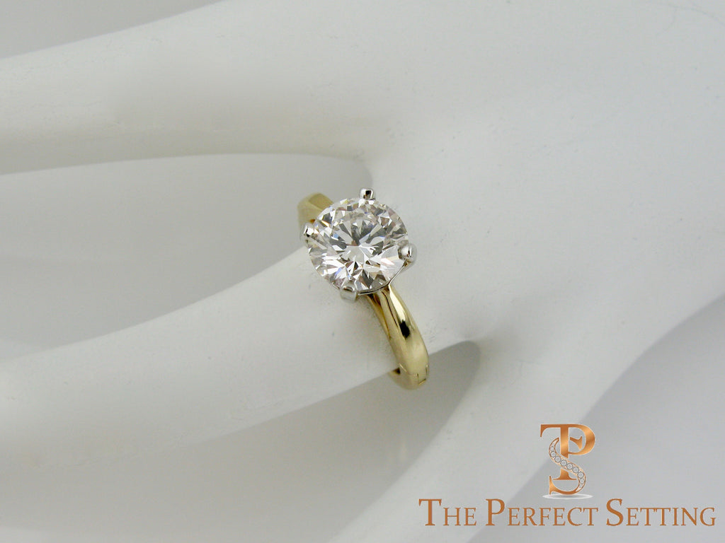 Lab Created Cultured Diamond Ring in Custom 18K Gold Setting