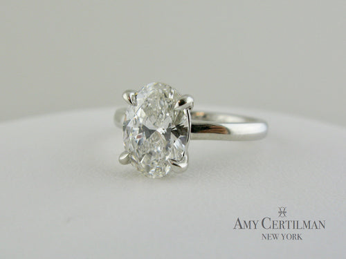 Lab Created Cultured Oval Diamond Engagement Ring front