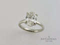 Lab Created Cultured Oval Diamond Engagement Ring finger