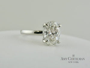 Lab Created Cultured Oval Diamond Engagement Ring side