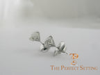martini setting diamond stud 4 prong