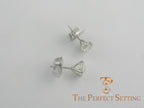 martini setting diamond stud 4 prong sideways