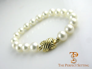 Pearl Bracelet Gold Clasp
