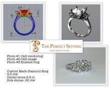 Load image into Gallery viewer, Radiant Cut 2.5 ct Diamond Custom Engagement process