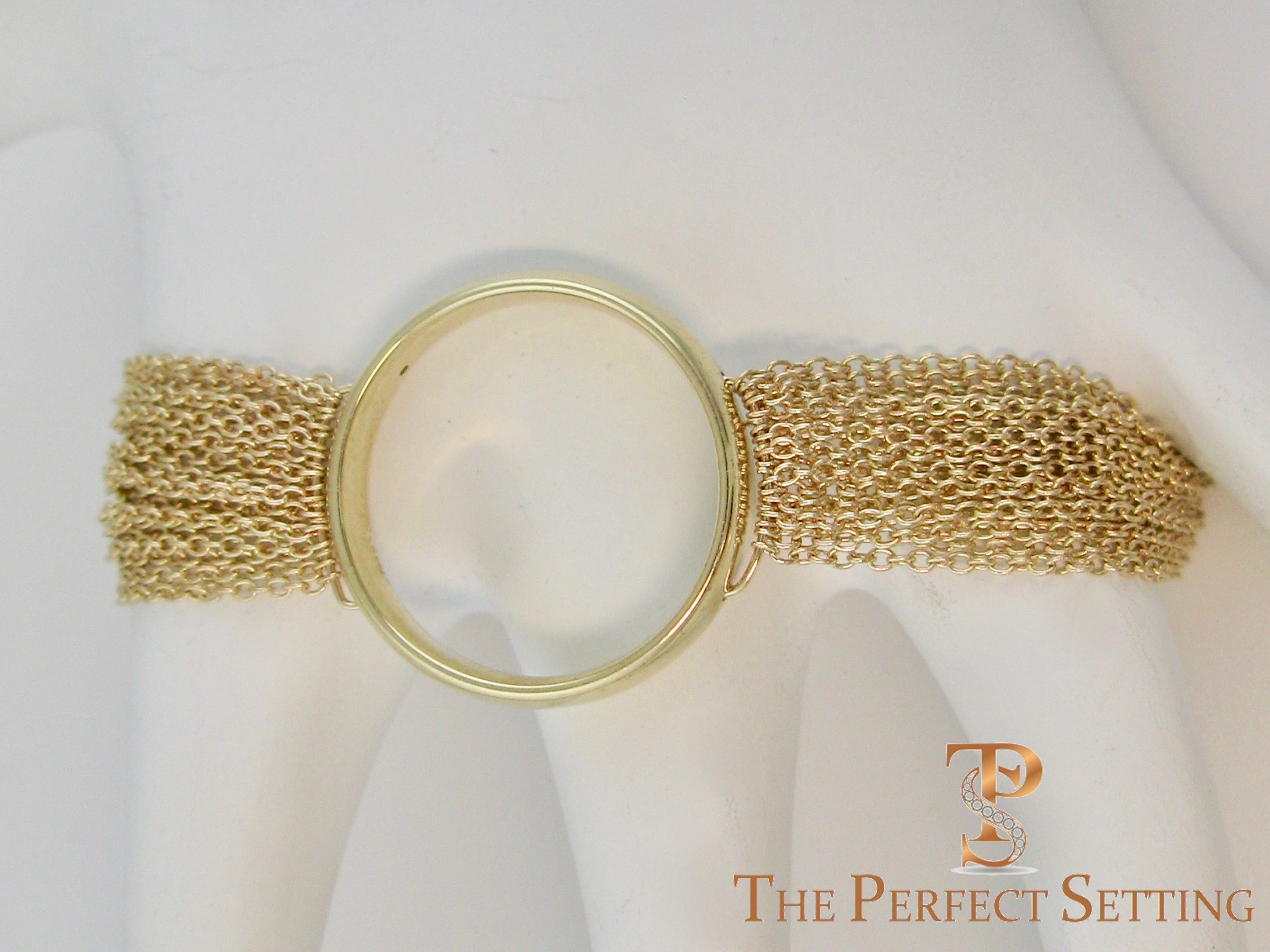 Repurposed Wedding Band Bracelet with Multi Chain and Magnetic Clasp