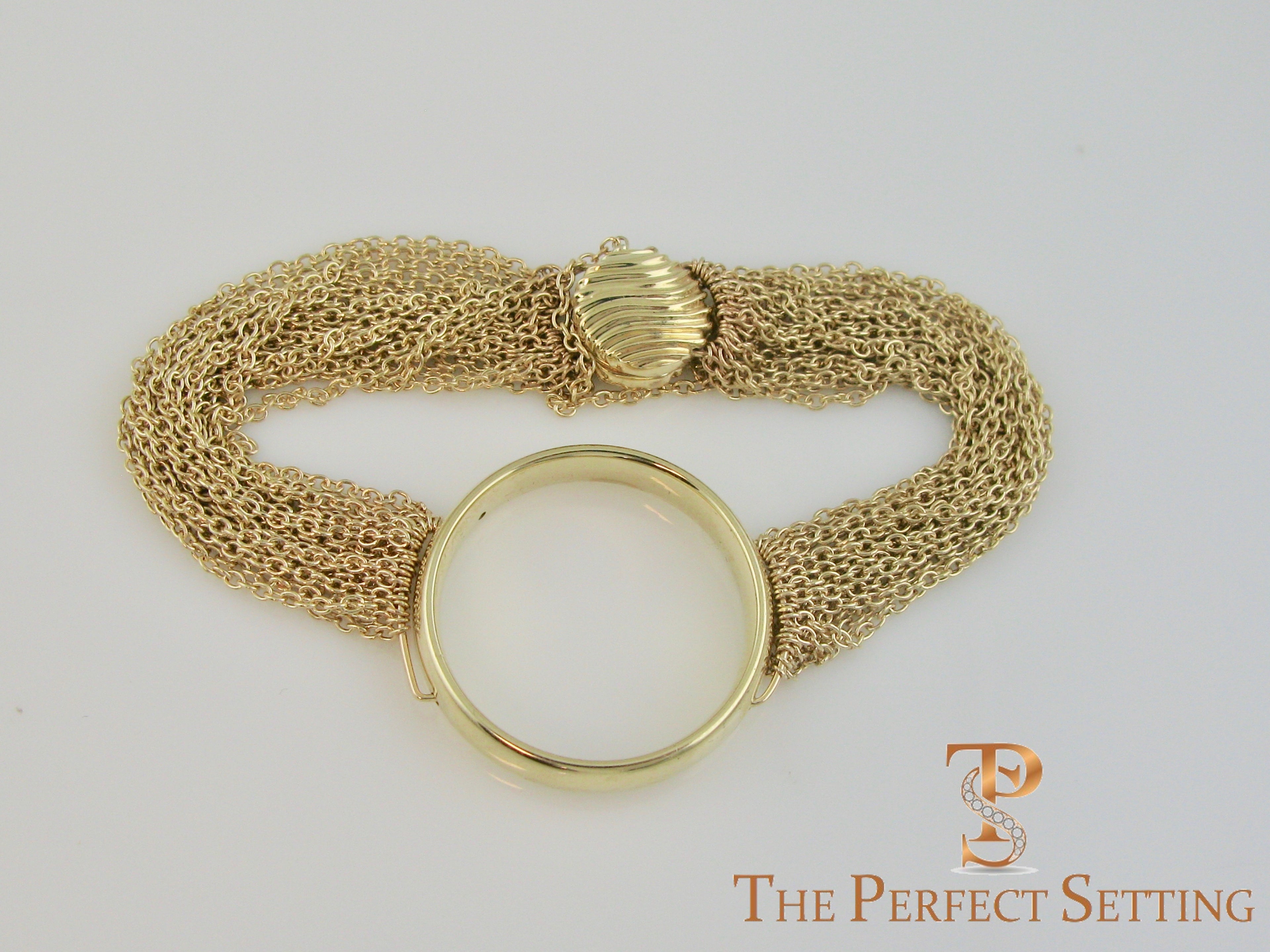 Repurposed Wedding Band Bracelet with Multi Chain and Magnetic Clasp