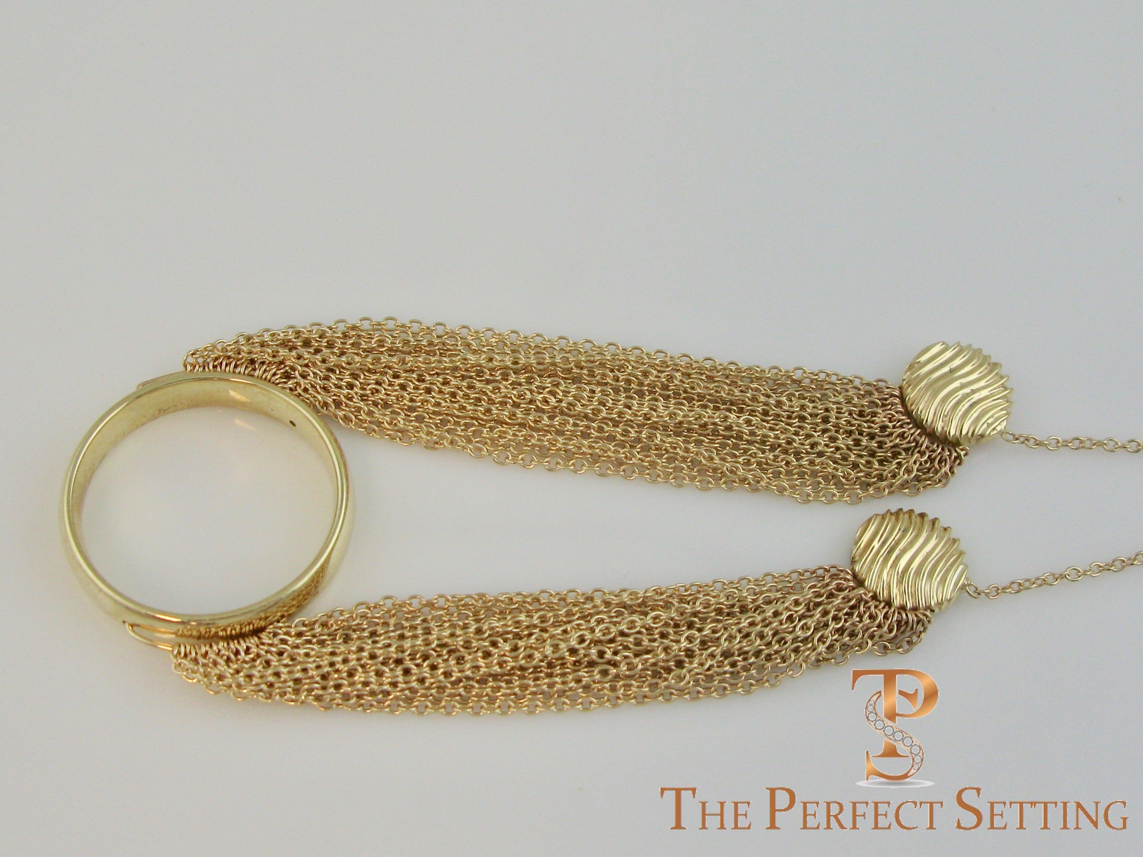 Repurposed Wedding Band Bracelet with Multi Chain and Magnetic Clasp