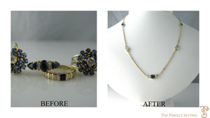 Resetting- Sapphire Diamond Rings to Necklace