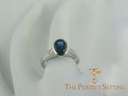 Bezel Set Oval Sapphire and Diamond Ring